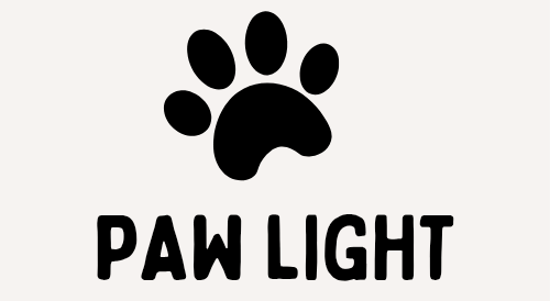 Paw light logo with a black paw print and 'PAW LIGHT' text on a white background